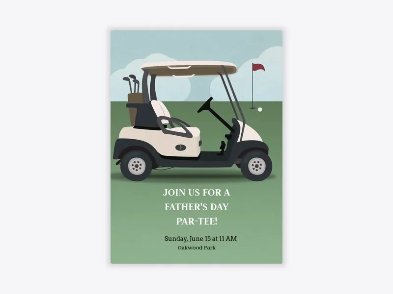 Golf Cart - fathers_day - Invitation