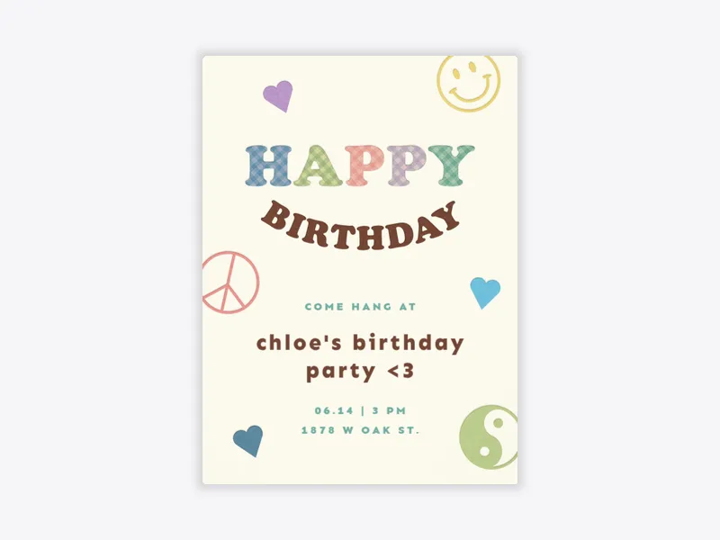 Happy Vibes - tween_birthday - Invitation