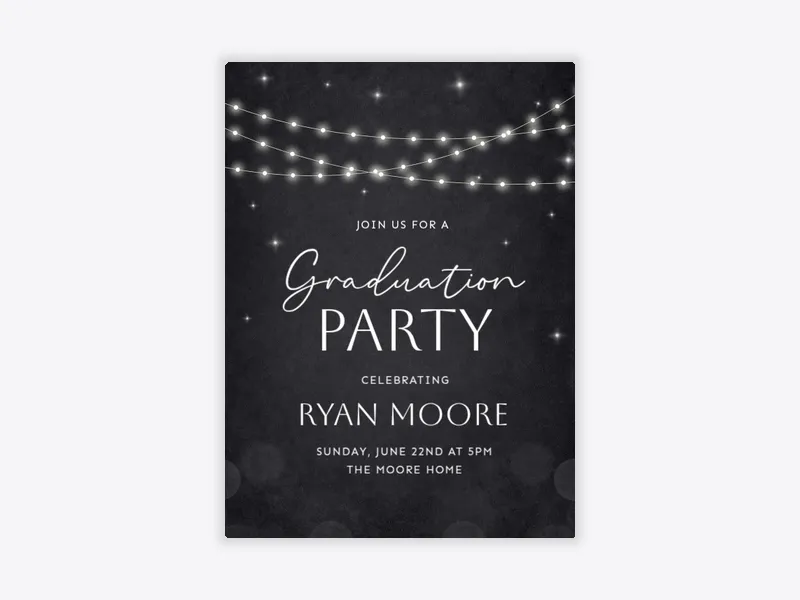 Lit Up Grad - graduation - Invitation