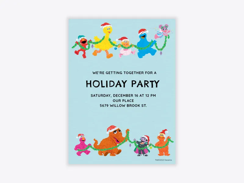Sesame Street: Holiday Scribble - sesame_street - Invitation