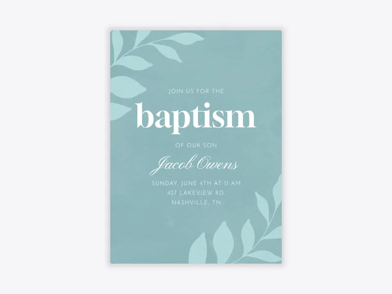 Boy Baptism - religious - Invitation