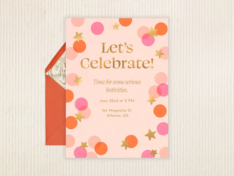 Let's Celebrate Big Confetti - bachelorette - Invitation