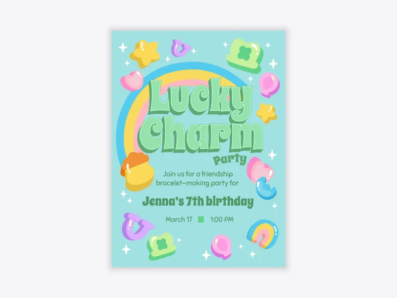 Cheers & Charms Invitation free template design