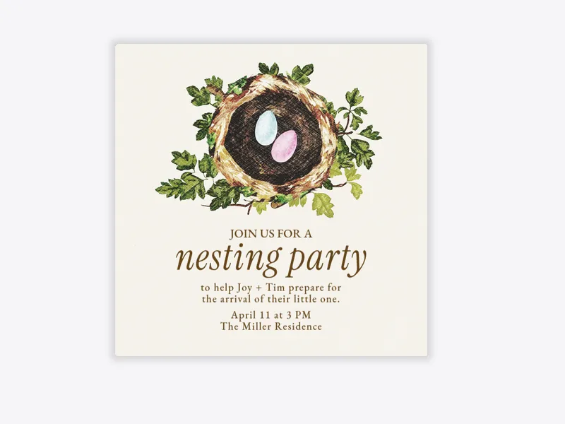 Lovely Nest Invitation free template design