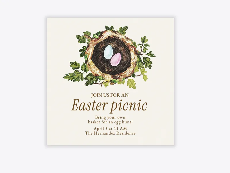 Lovely Nest - easter - Invitation