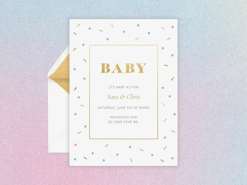 Minimalist Confetti - baby_sprinkle - Invitation