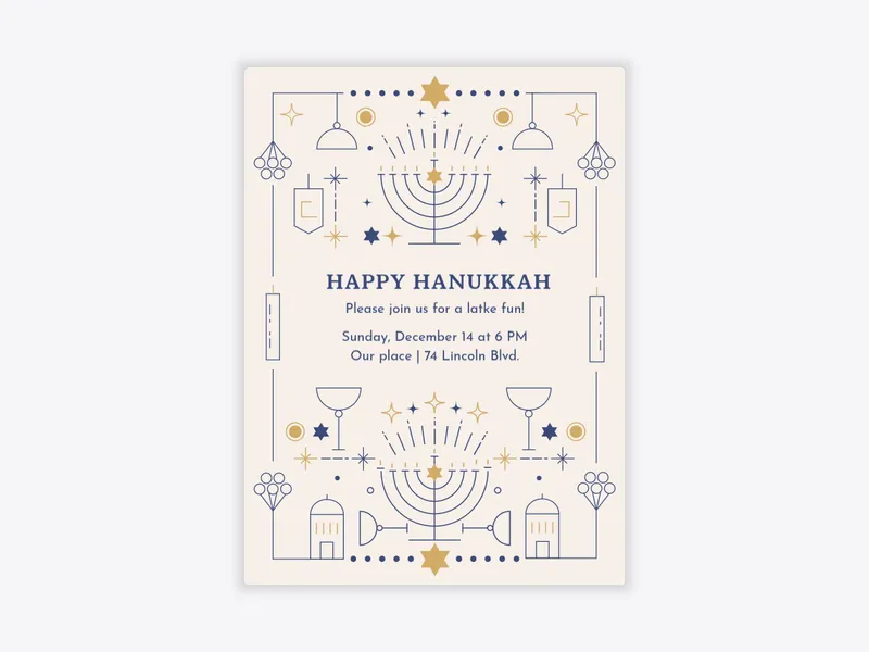 Modern Minimalist - hanukkah - Invitation