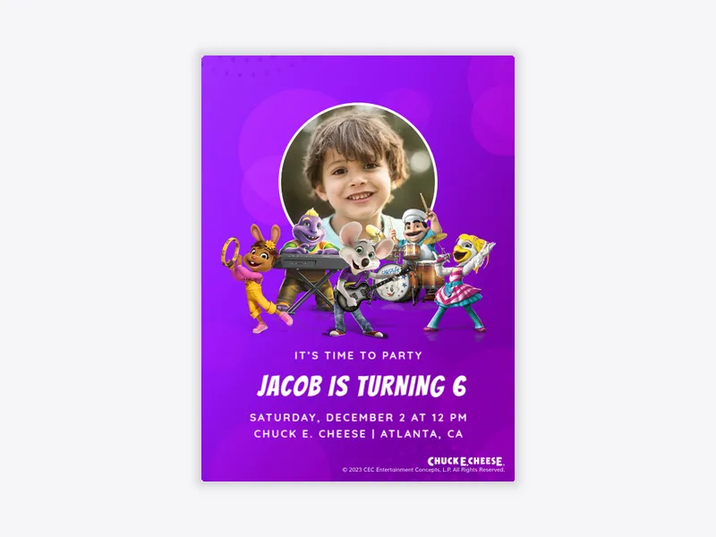 Chuck E Cheese: Munch's Make Believe Band (Photo) - chuck_e_cheese - Invitation