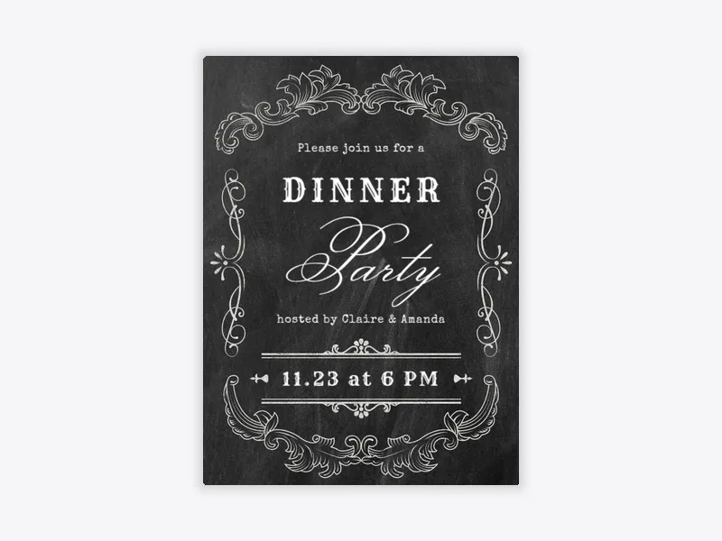 Ornate Etching - adults - Invitation