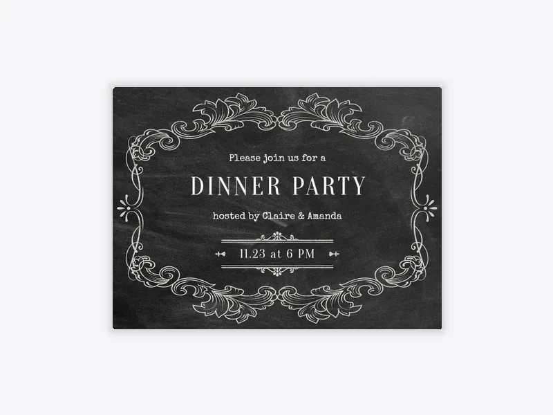 Etched Chalkboard - dinner_party - Invitation