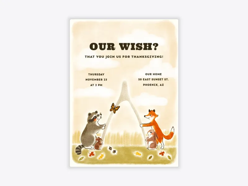 Our Thanksgiving Wish - thanksgiving - Invitation