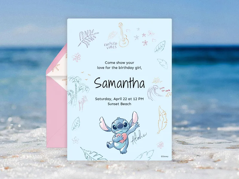 Disney’s Lilo Stitch: Pastel Stitch - disney - Invitation