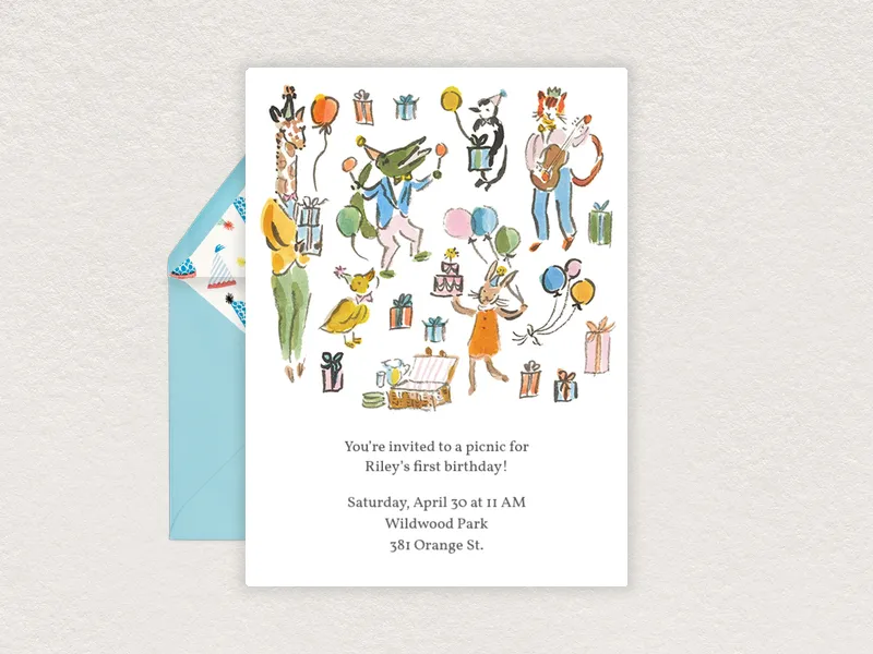 Picnicking Animals - babys_first - Invitation