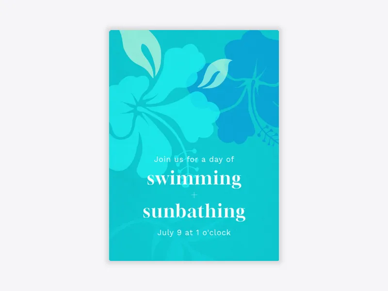 Hibiscus Hawaii - pool_party - Invitation