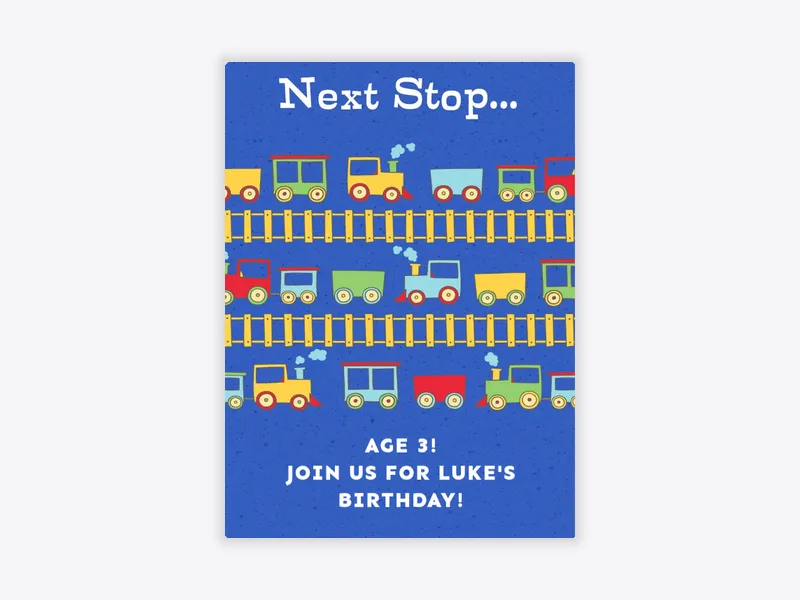 Railroad Birthday - 3rd_birthday - Invitation