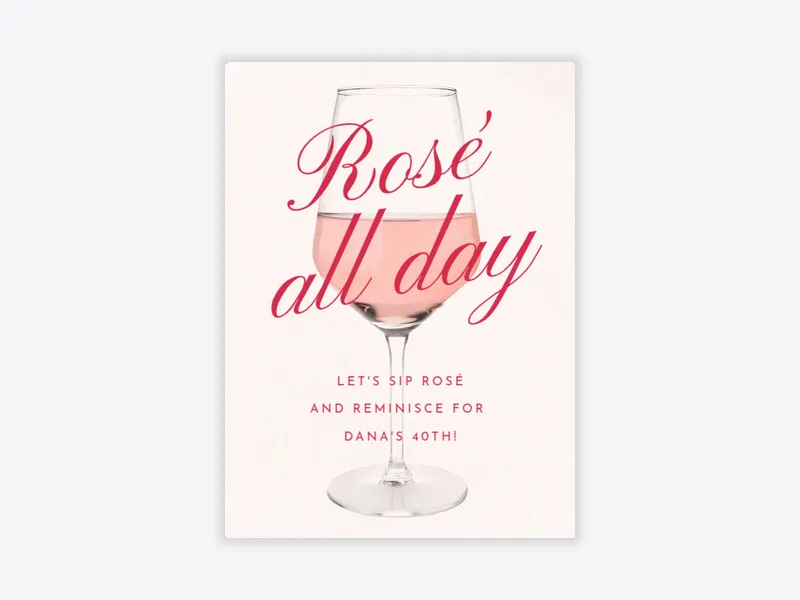 Rosé All Day - 40th_birthday - Invitation