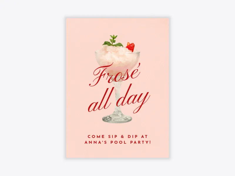 Rosé All Day - pool_party - Invitation