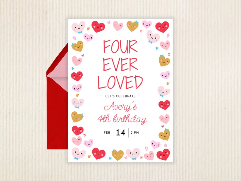 Smiling Hearts - valentines_day - Invitation