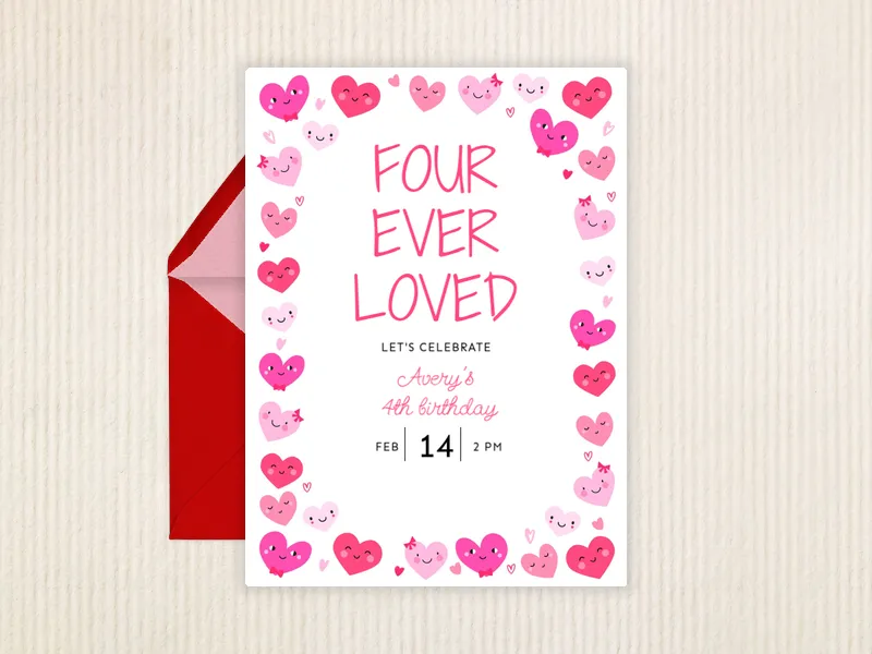 Smiling Hearts - valentines_day - Invitation