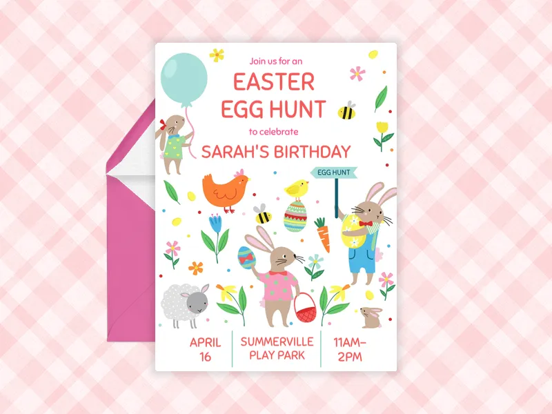Hoppy Spring - easter - Invitation