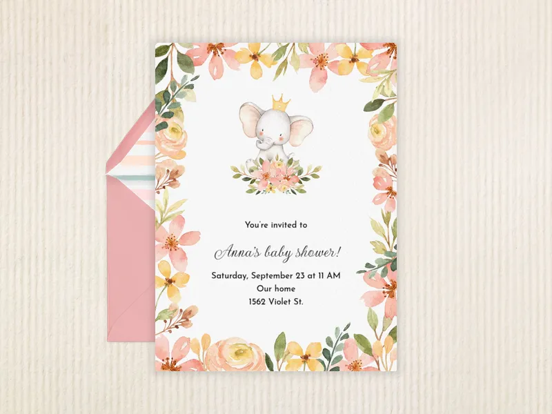 Sweet Elephants - baby_sprinkle - Invitation