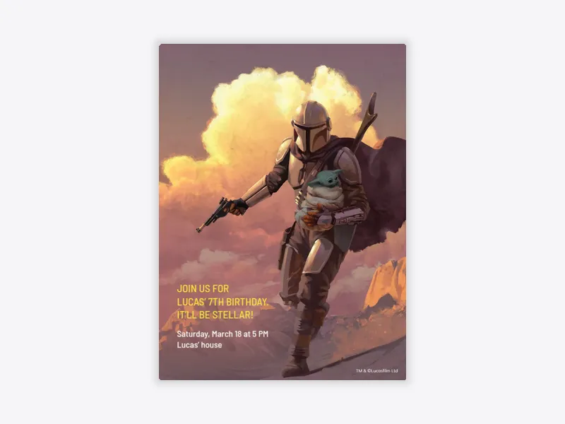 Star Wars™: The Mandalorian & Grogu - characters - Invitation