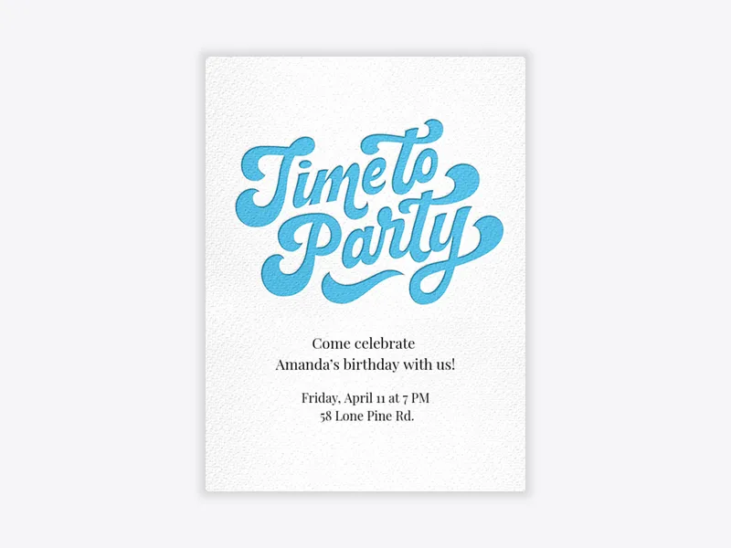 Time to Party Invitation free template design