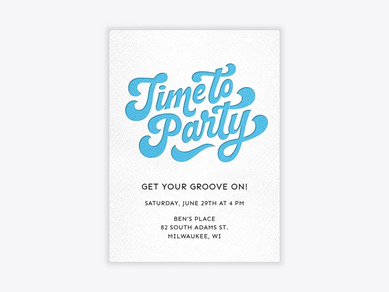 Time to Party Invitation free template design