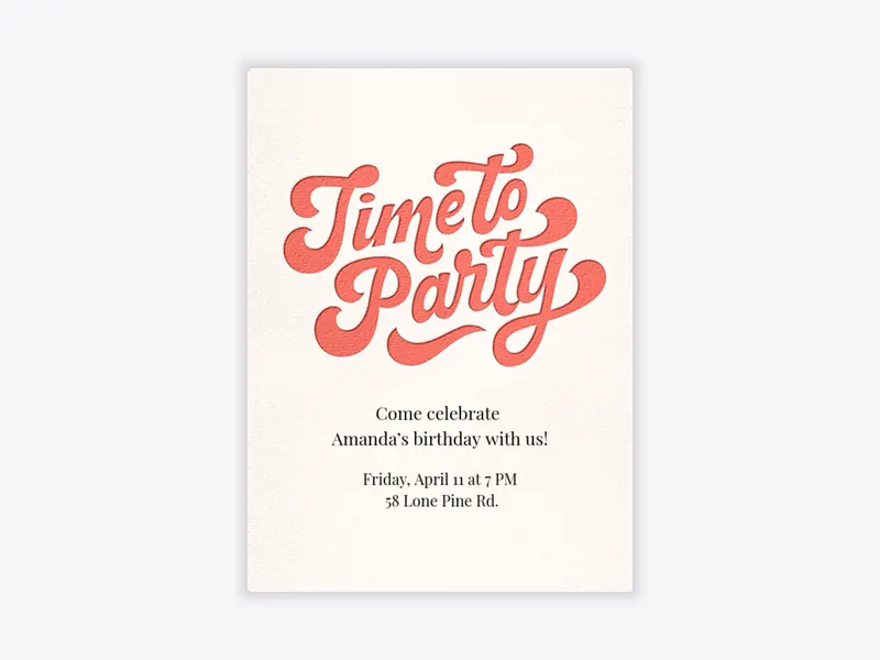 Time to Party - birthday_milestones - Invitation