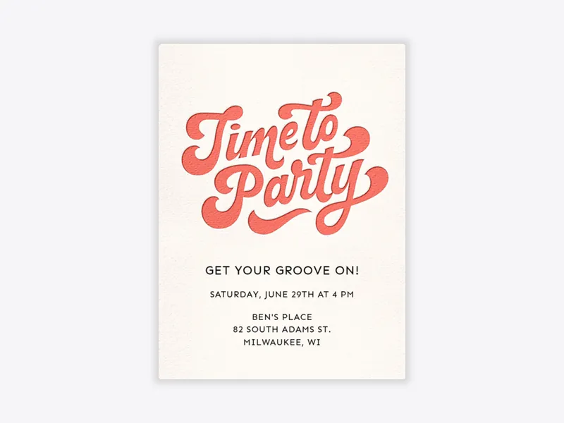 Time to Party - guys_night - Invitation