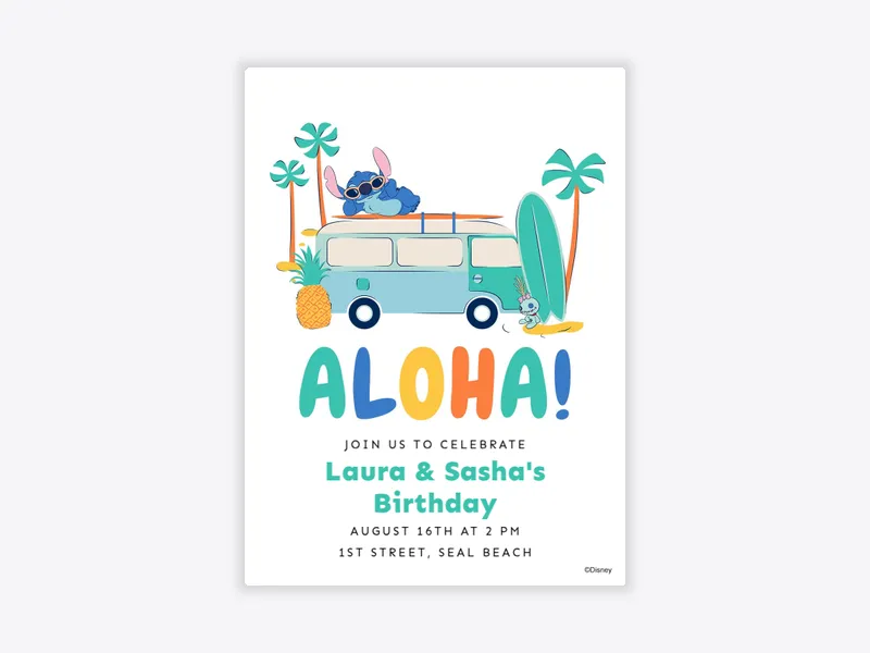 Disney’s Lilo Stitch: Aloha Vibes - featured - Invitation