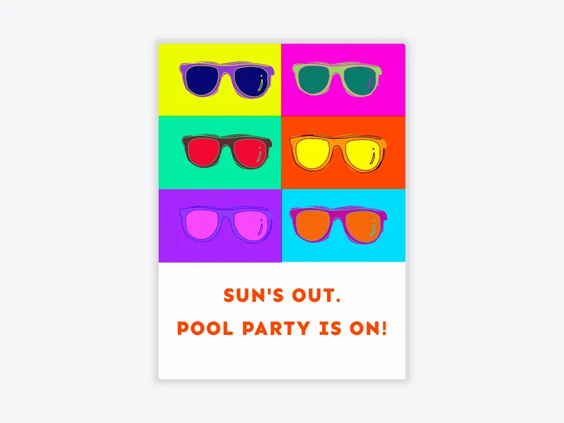 Pop Art Shades - pool_party - Invitation