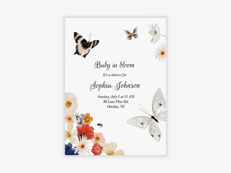 Butterfly Garden - baby_sprinkle - Invitation
