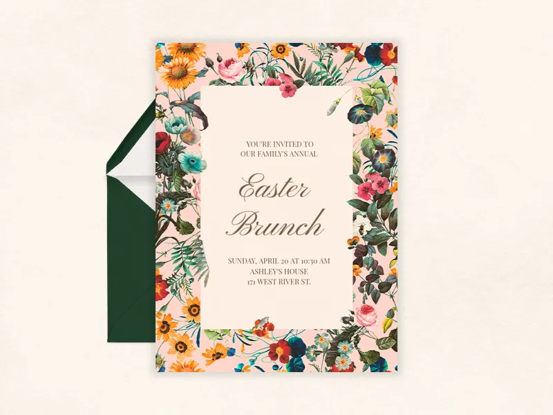 Garden Brunch Invitation premium template design