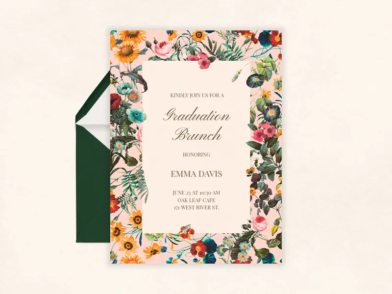 Garden Brunch Invitation premium template design