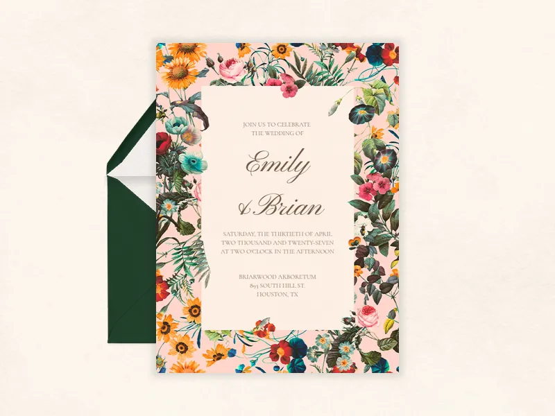Garden Brunch Invitation premium template design