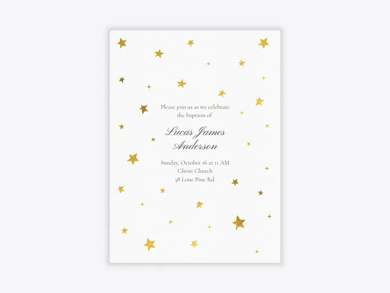 Star Light, Star Bright - baptism - Invitation