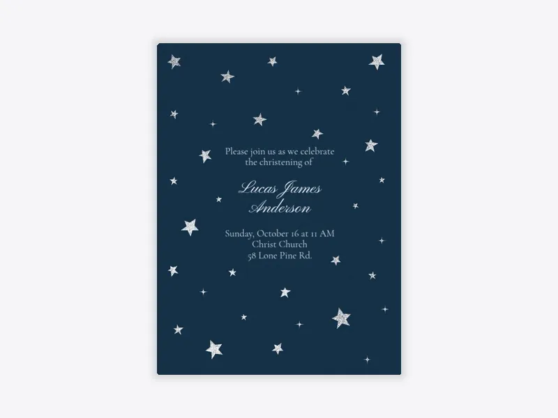 Star Light, Star Bright - christening - Invitation