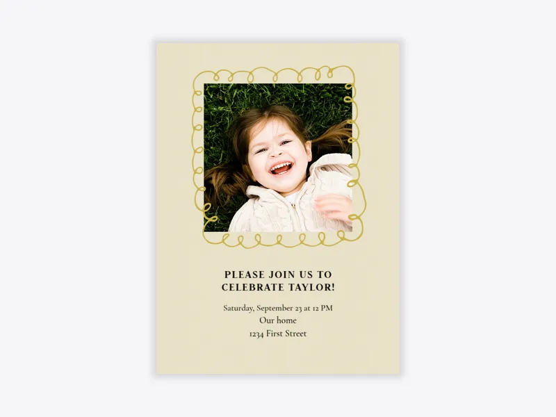 Doodle Frame (Photo) Invitation free template design