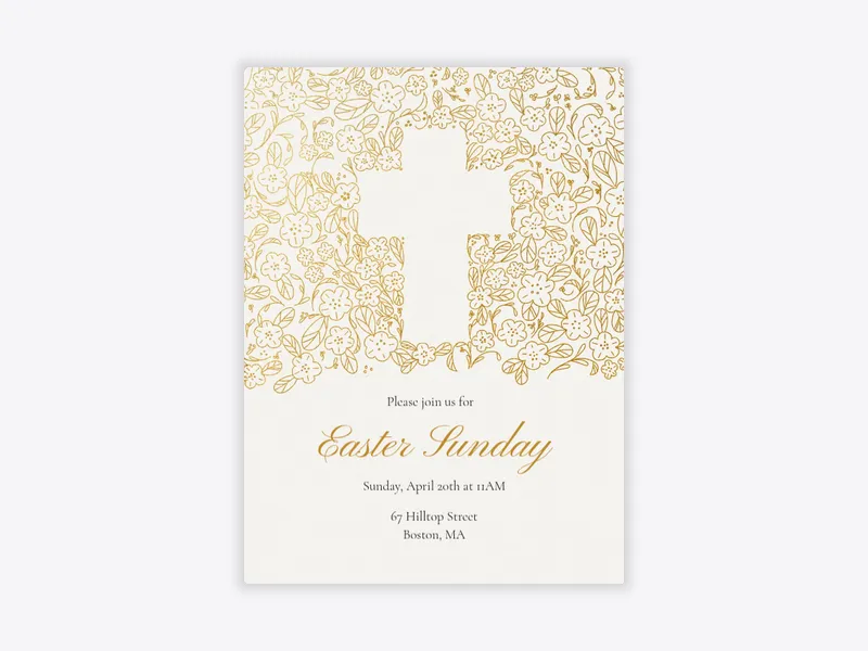 Cross Outline - easter - Invitation