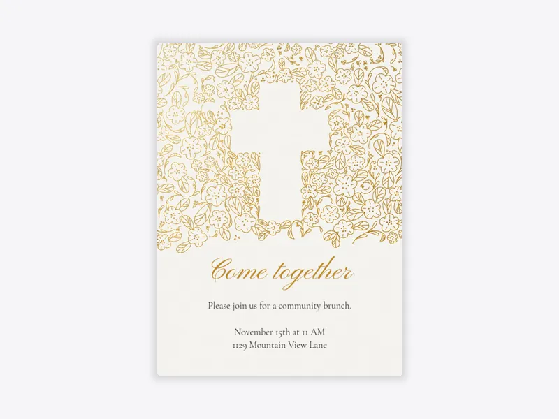 Cross Outline - funeral_memorial_service - Invitation