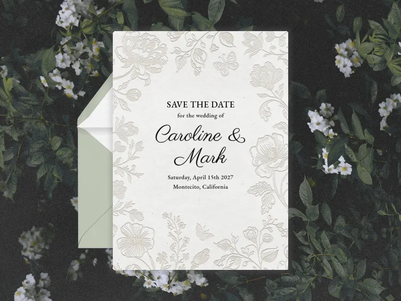 Floating Blooms - Save the Date premium template design
