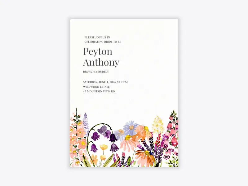 Bright Blooms Field - couples_shower - Invitation