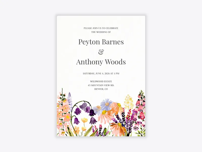 Bright Blooms Field - wedding_day - Invitation
