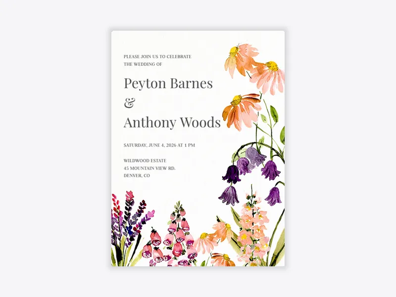 Bright Blooms Garden - wedding_day - Invitation