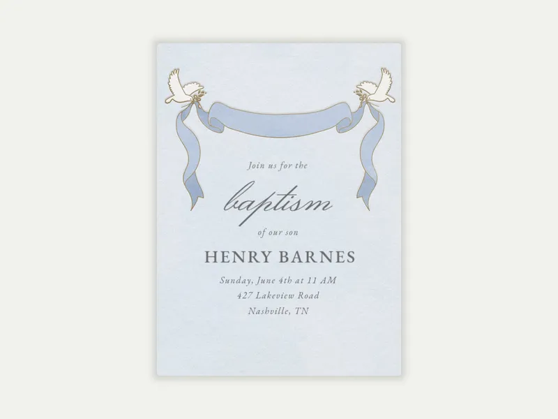 Baptism Doves - baptism - Invitation