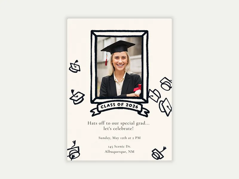 Mortar Board (Photo) - graduation - Invitation