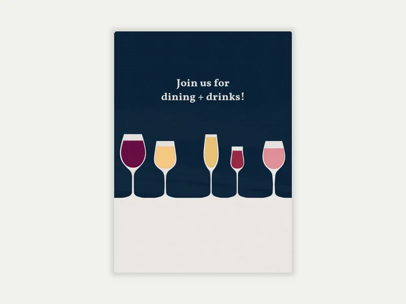 Five Glass Cheers - dinner_party - Invitation