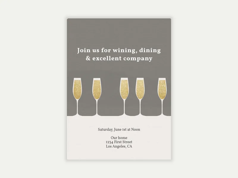 Five Glass Cheers - business_anniversary - Invitation
