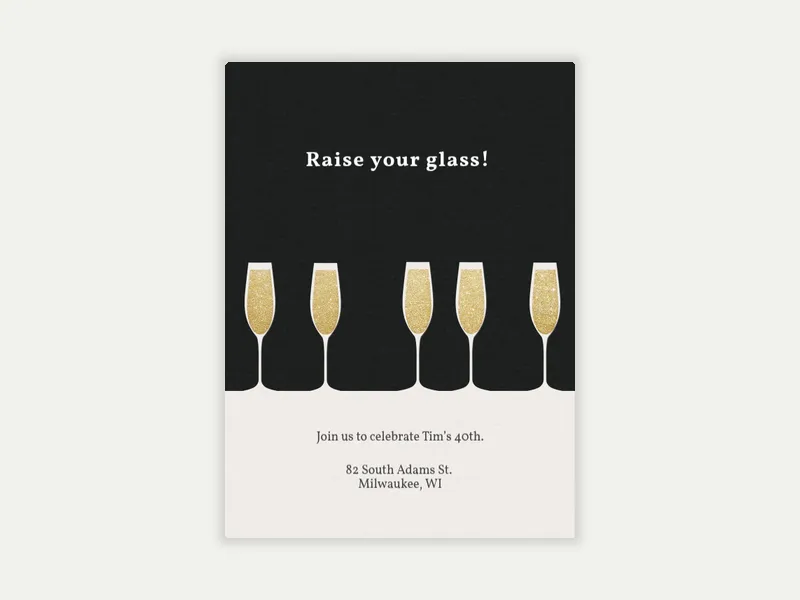 Five Glass Cheers - featured - Invitation